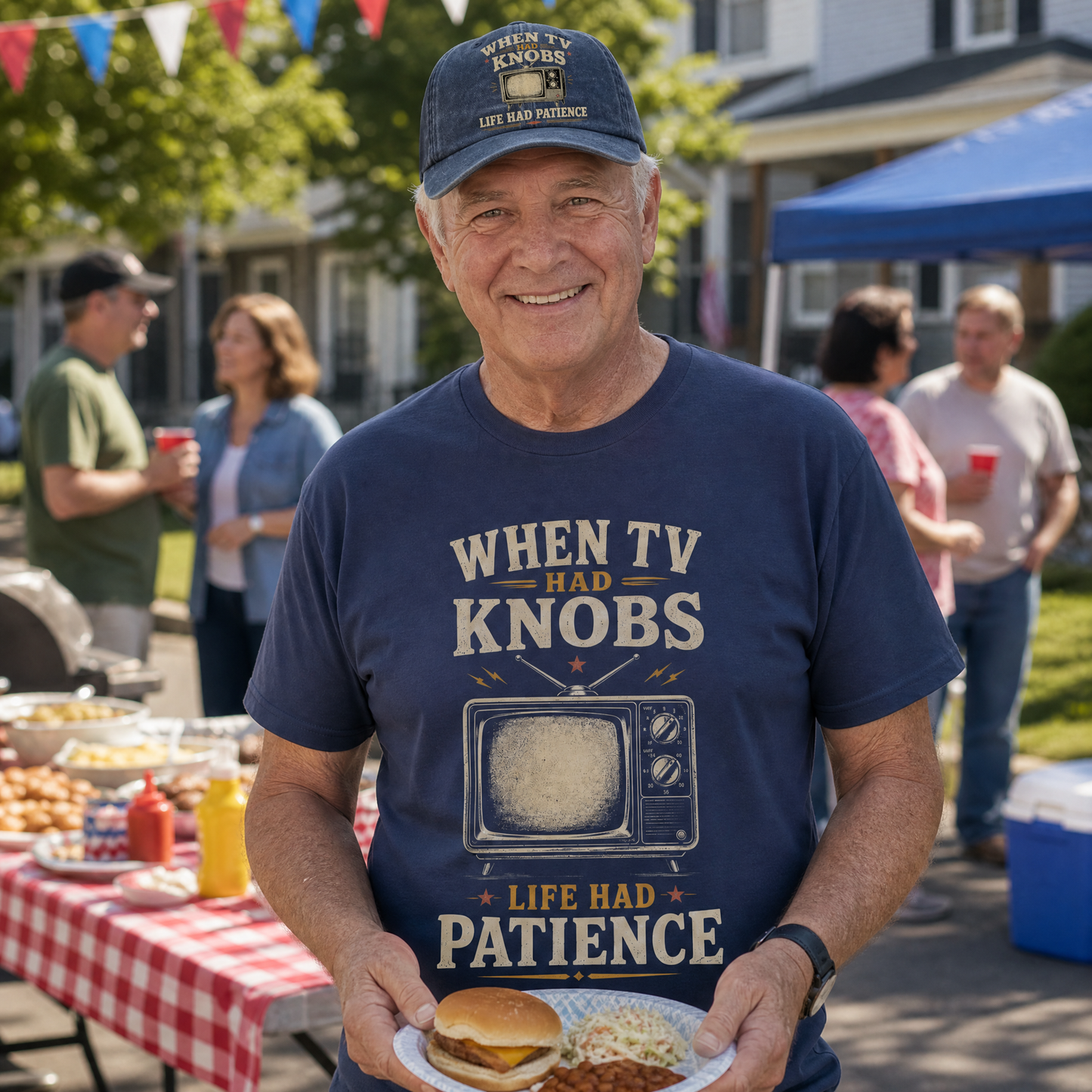 "When TV Had Knobs, Life Had Patience" Vintage T-Shirt