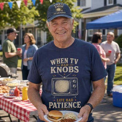 "When TV Had Knobs, Life Had Patience" Vintage T-Shirt