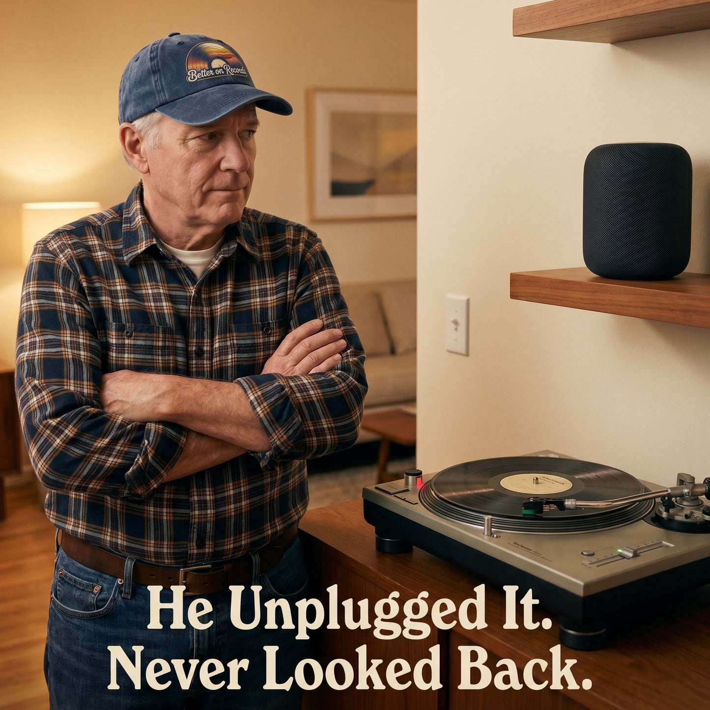 "Better On Records" Retro Vinyl Washed Cap