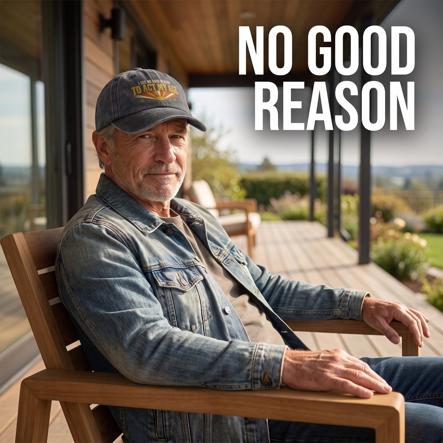 "I See No Good Reason To Act My Age" Funny Vintage Washed Cap