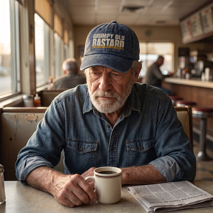 "Grumpy Old Bastard Approach with Caution" Vintage Washed Cap