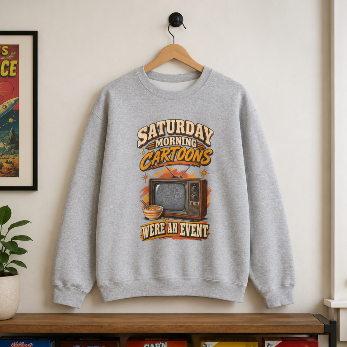 "Saturday Morning Cartoons Were an Event" Vintage Sweatshirt