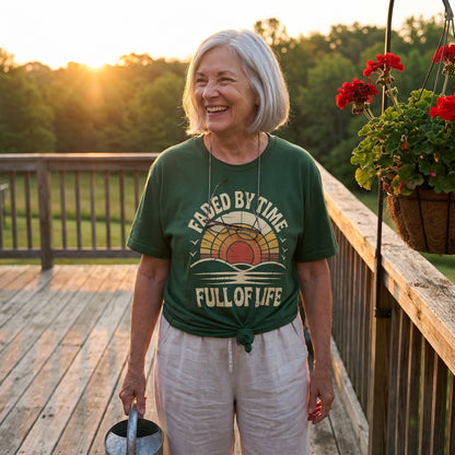"Faded By Time. Full Of Life" Vintage T-Shirt