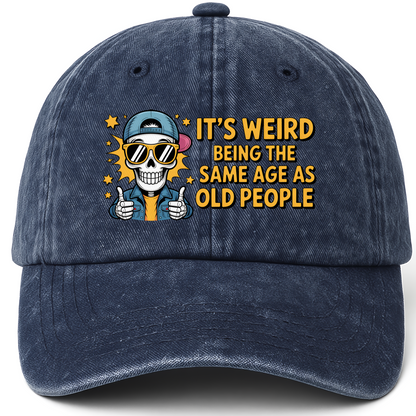 Navy vintage washed cap with Forever Young printed front design