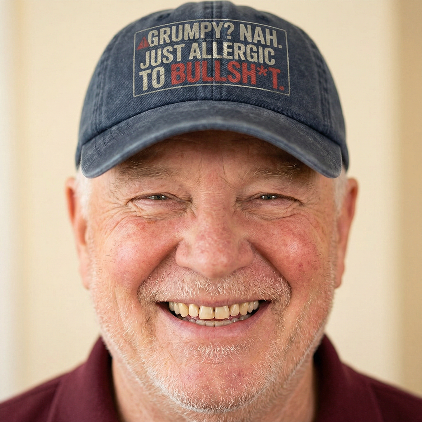 The "Straight Shooter" Cap - Grumpy? Nah. Just Honest - Faded Print Cap