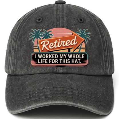 Black vintage washed cap with Lifetime Achievement printed front design
