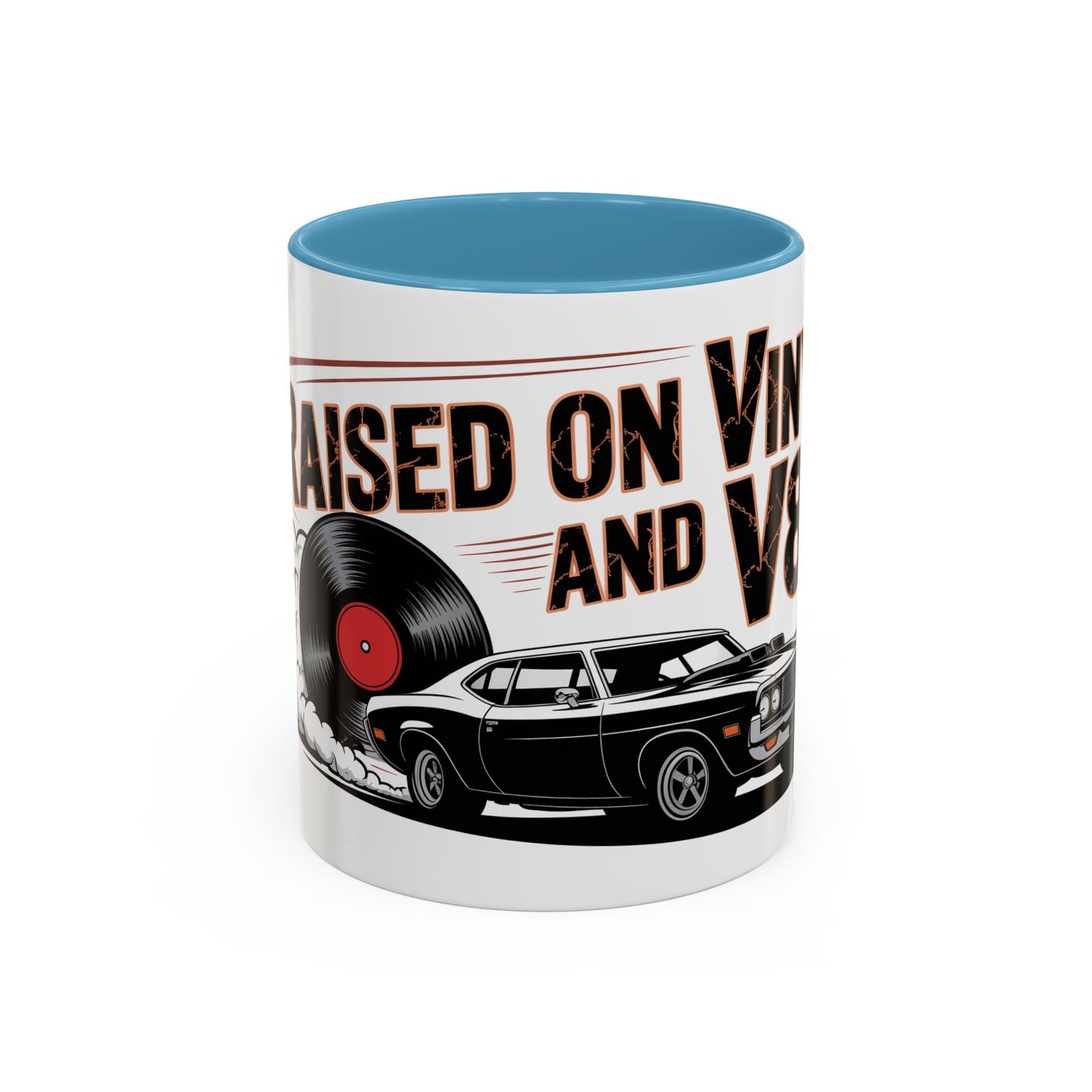 Raised on Vinyl and V8s Ceramic Coffee Mug