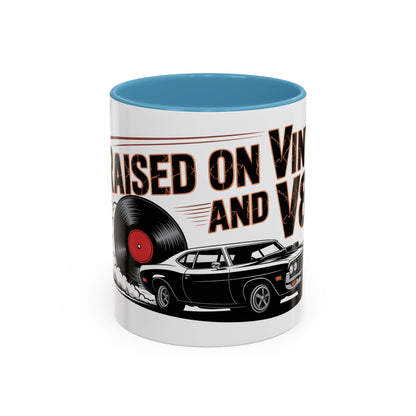 Raised on Vinyl and V8s Ceramic Coffee Mug