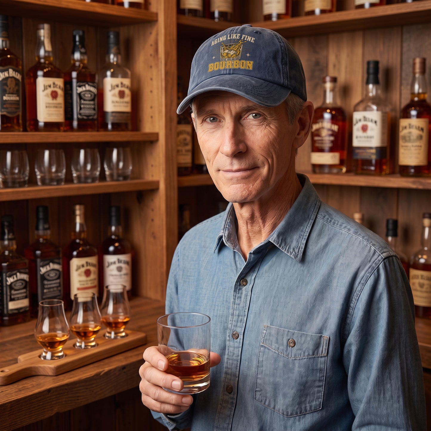 "Aging Like Fine Bourbon" Vintage Washed Cap
