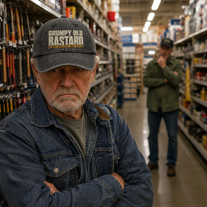 "Grumpy Old Bastard Approach with Caution" Vintage Washed Cap