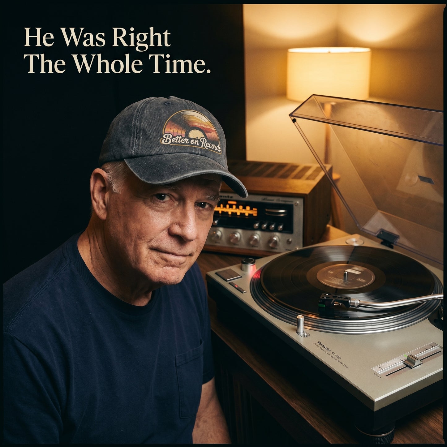 "Better On Records" Retro Vinyl Washed Cap