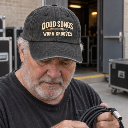 "Good Songs Worn Grooves" Vintage Washed Cap