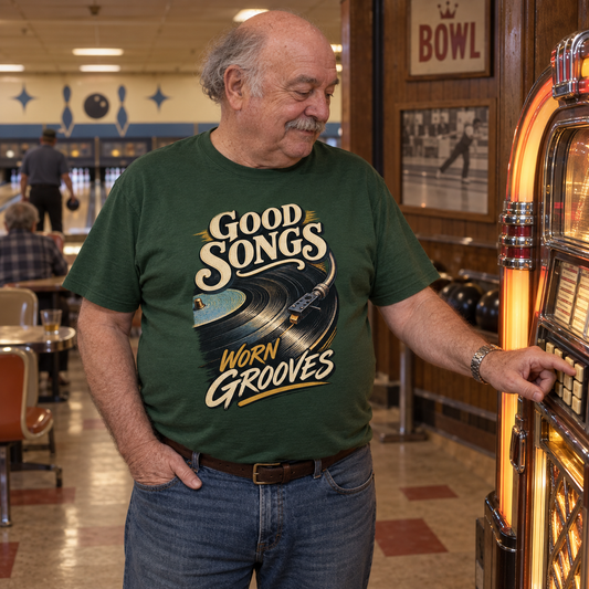 "Good Songs Worn Grooves" Vintage T-Shirt
