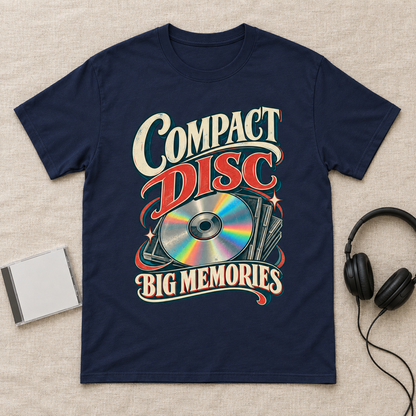 "Compact Disc. Big Memories" Vintage T-Shirt