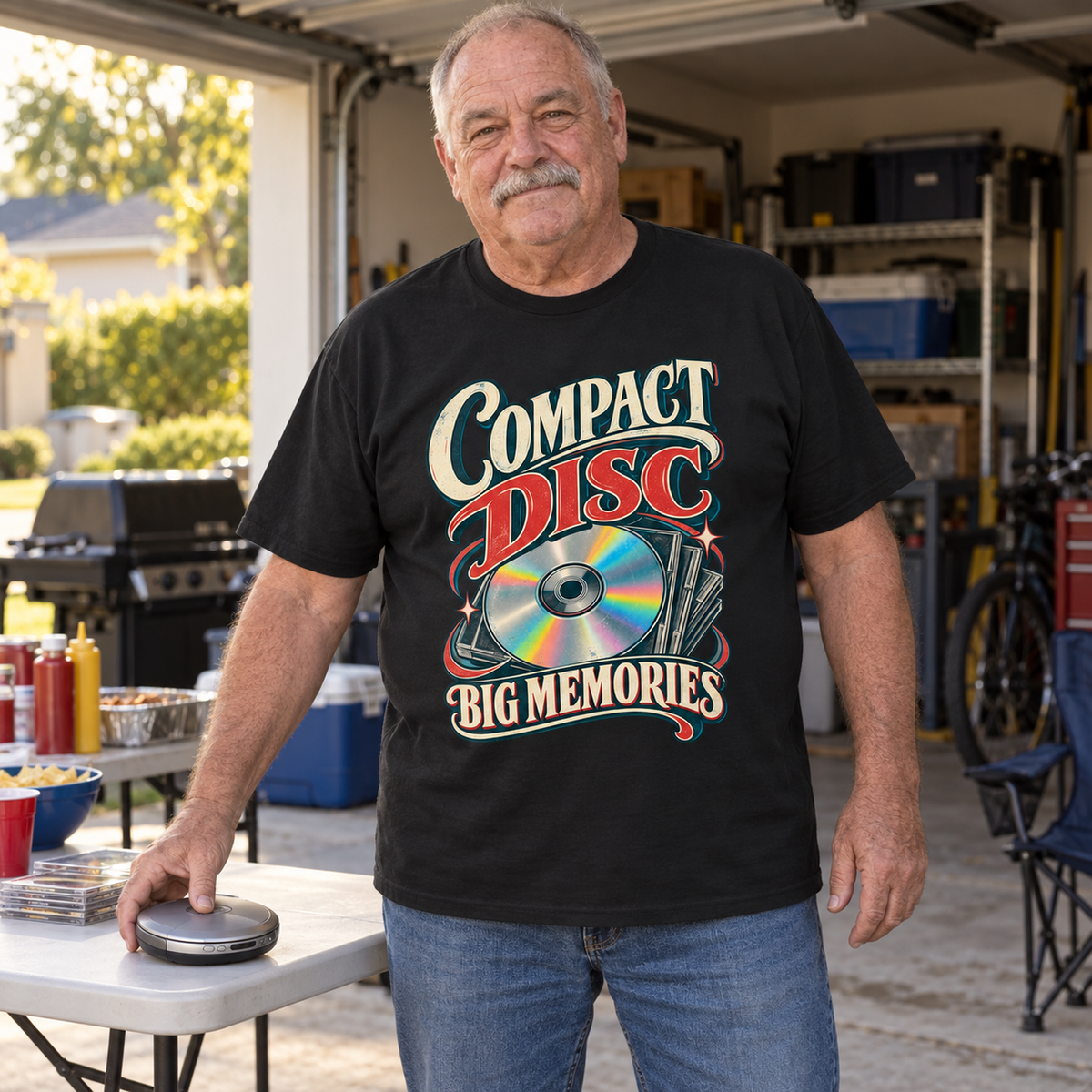 "Compact Disc. Big Memories" Vintage T-Shirt