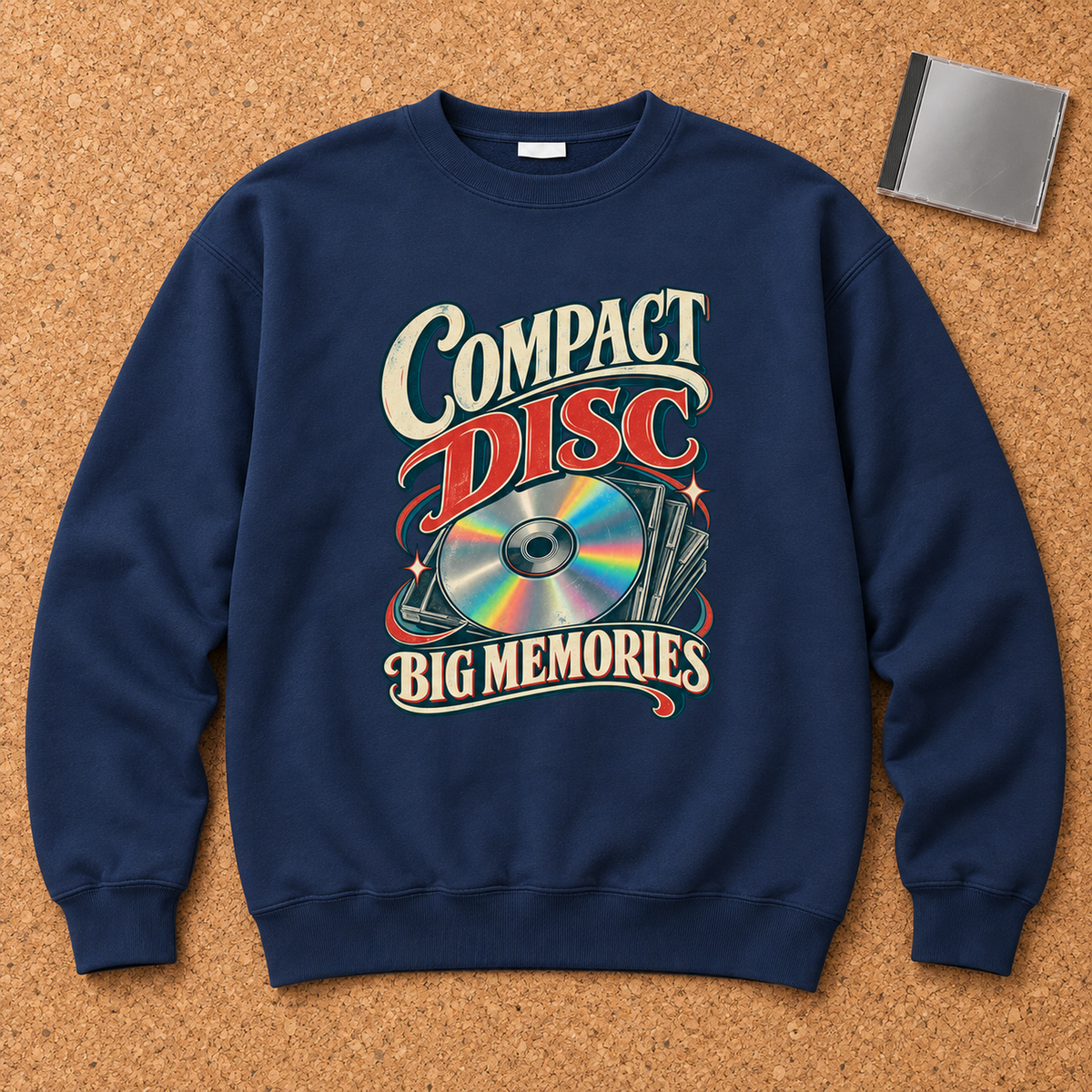 "Compact Disc. Big Memories" Vintage Sweatshirt
