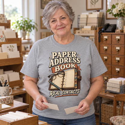 "Paper Address Book. Real Contacts" Vintage T-Shirt