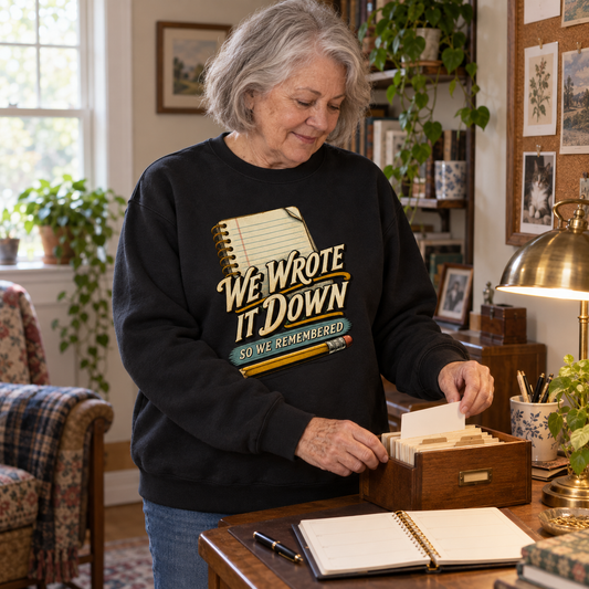 "We Wrote It Down So We Remembered" Vintage Sweatshirt