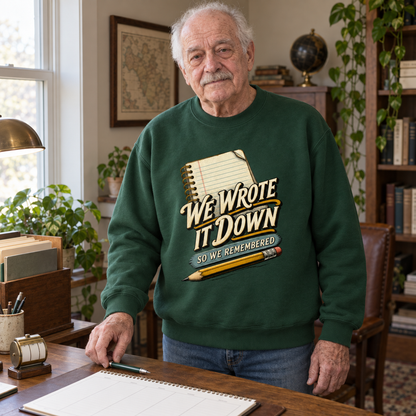 "We Wrote It Down So We Remembered" Vintage Sweatshirt