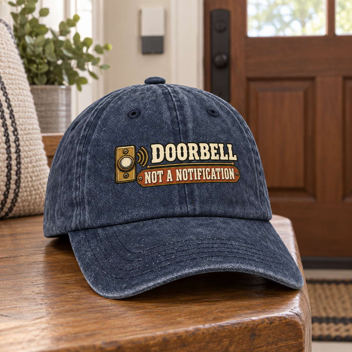 "Doorbell Not A Notification" Vintage Washed Cap