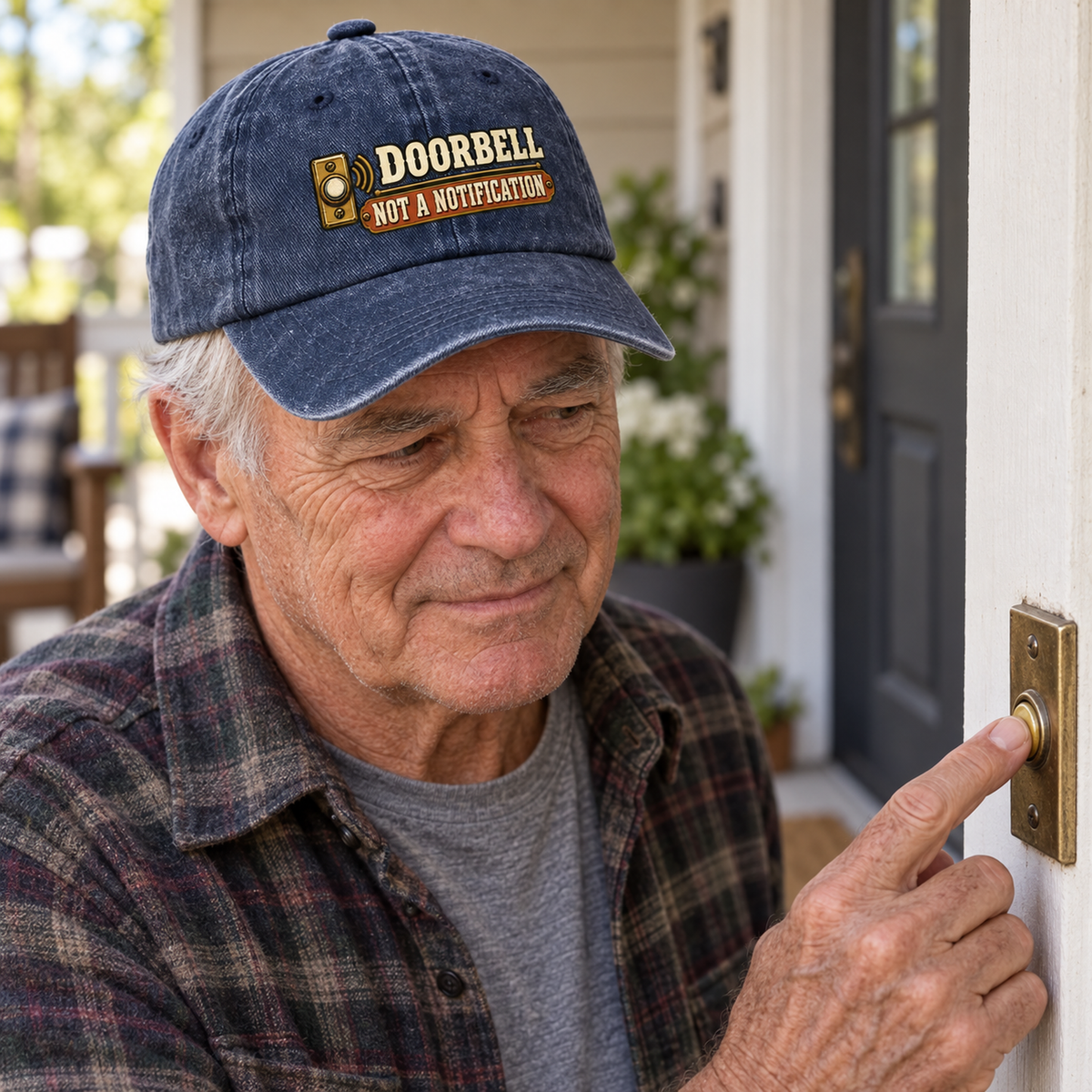 "Doorbell Not A Notification" Vintage Washed Cap
