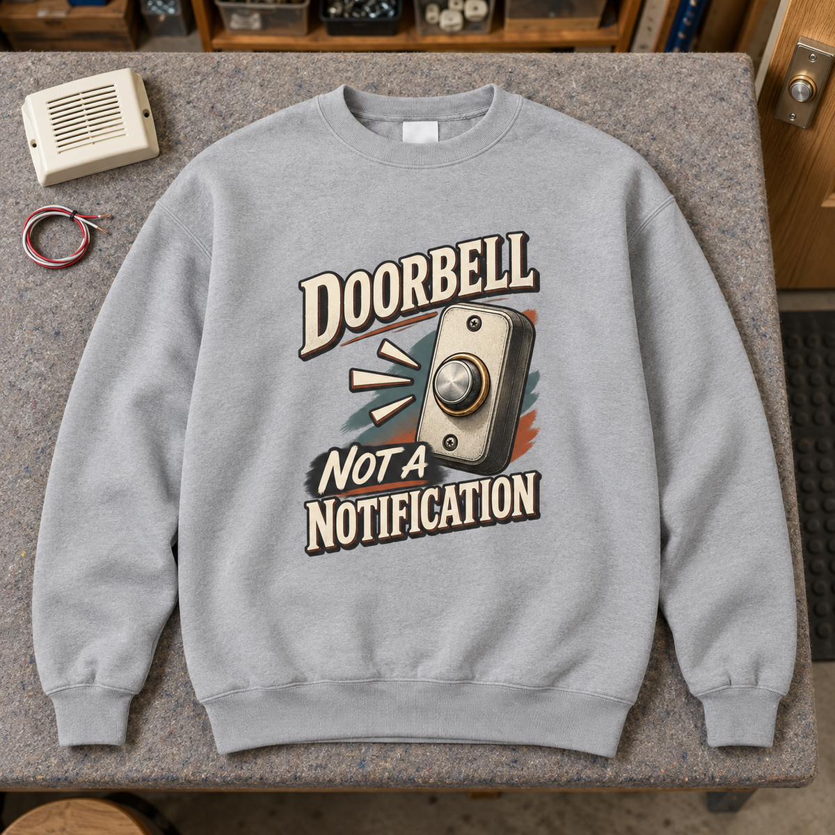"Doorbell Not A Notification" Vintage Sweatshirt