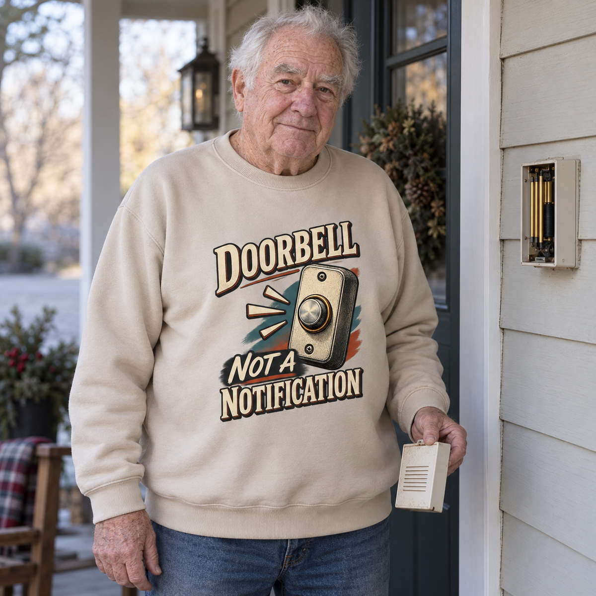 "Doorbell Not A Notification" Vintage Sweatshirt
