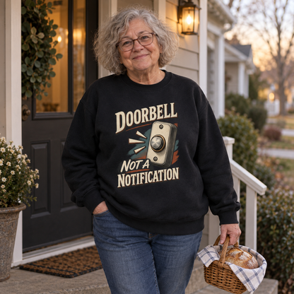 "Doorbell Not A Notification" Vintage Sweatshirt