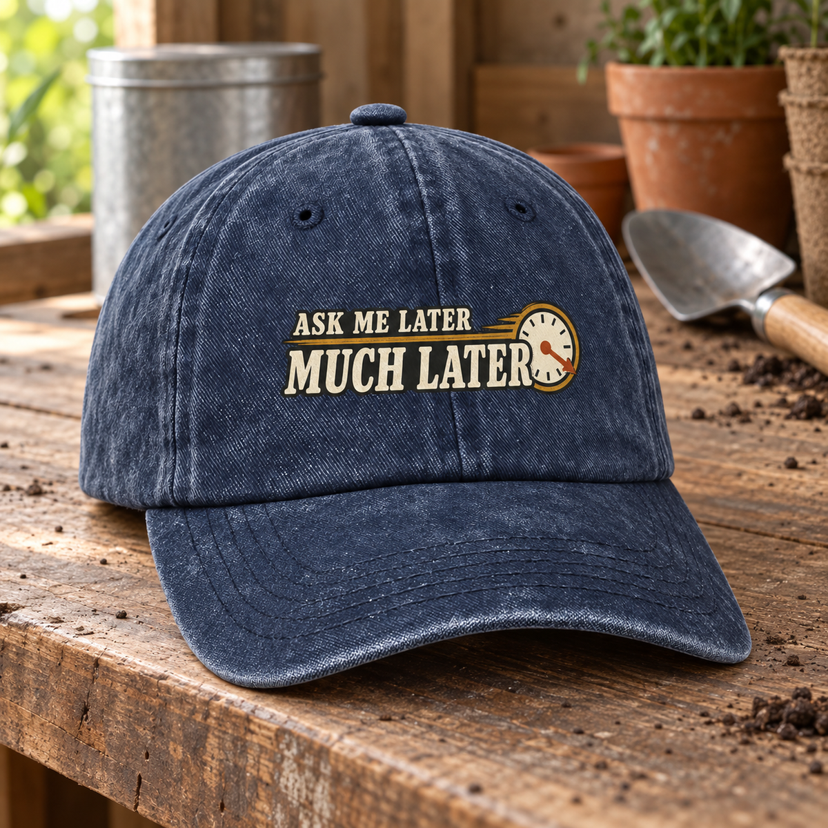 "Ask Me Later Much Later" Vintage Washed Cap