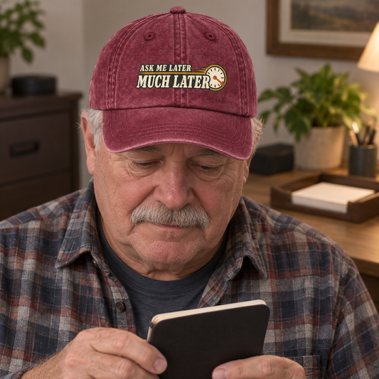 "Ask Me Later Much Later" Vintage Washed Cap