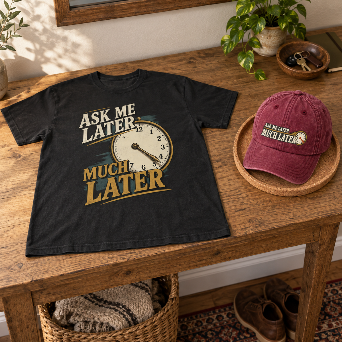 "Ask Me Later Much Later" Vintage Washed Cap