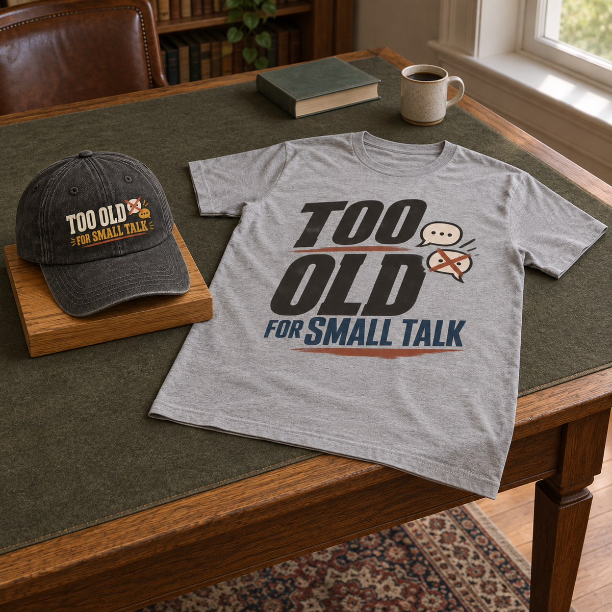 "Too Old For Small Talk" Vintage Washed Cap