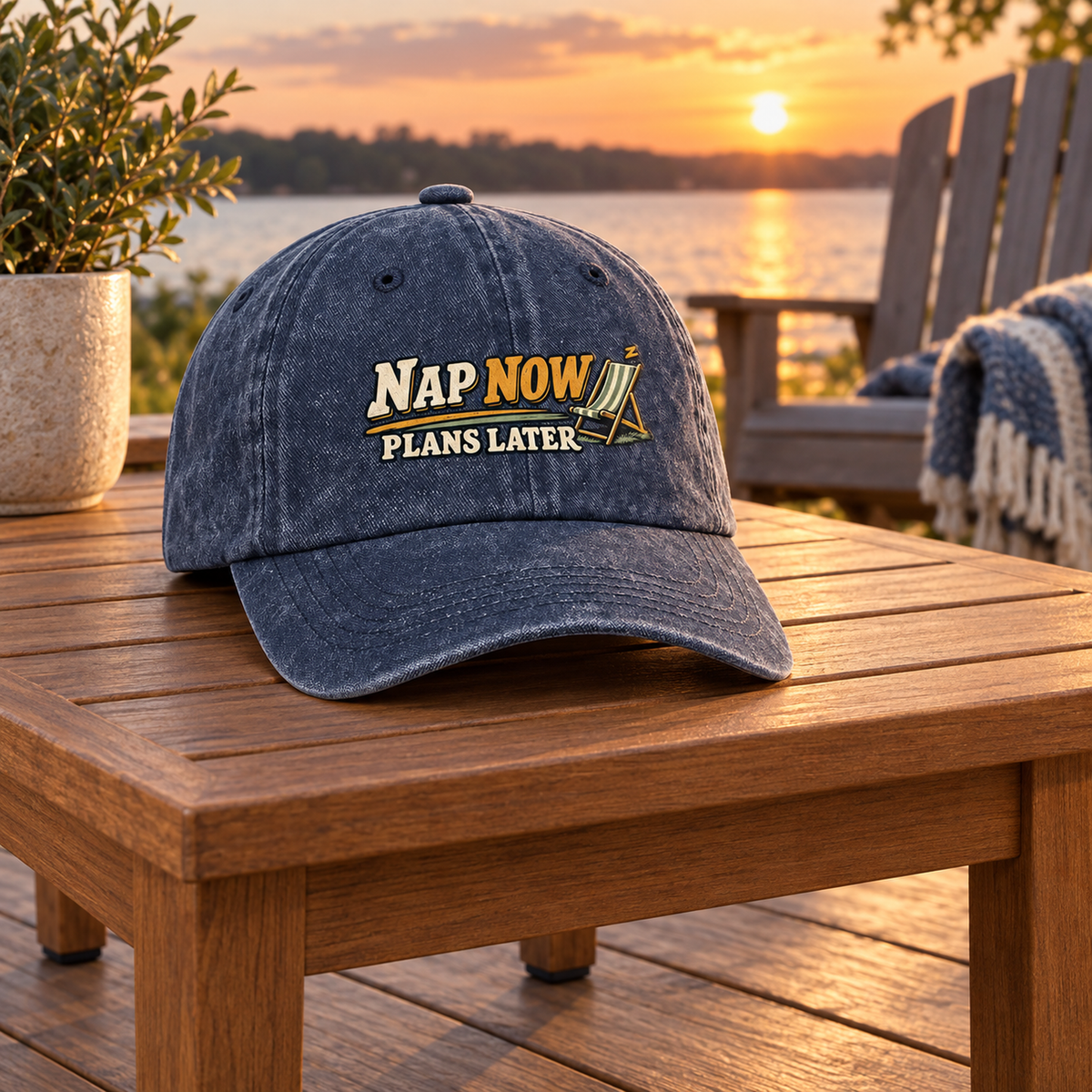 "Nap Now. Plans Later" Vintage Washed Cap