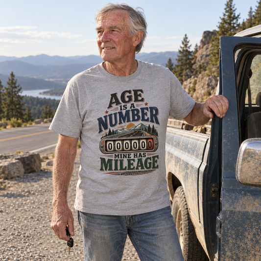 "Age Is A Number. Mine Has Mileage" Vintage T-Shirt