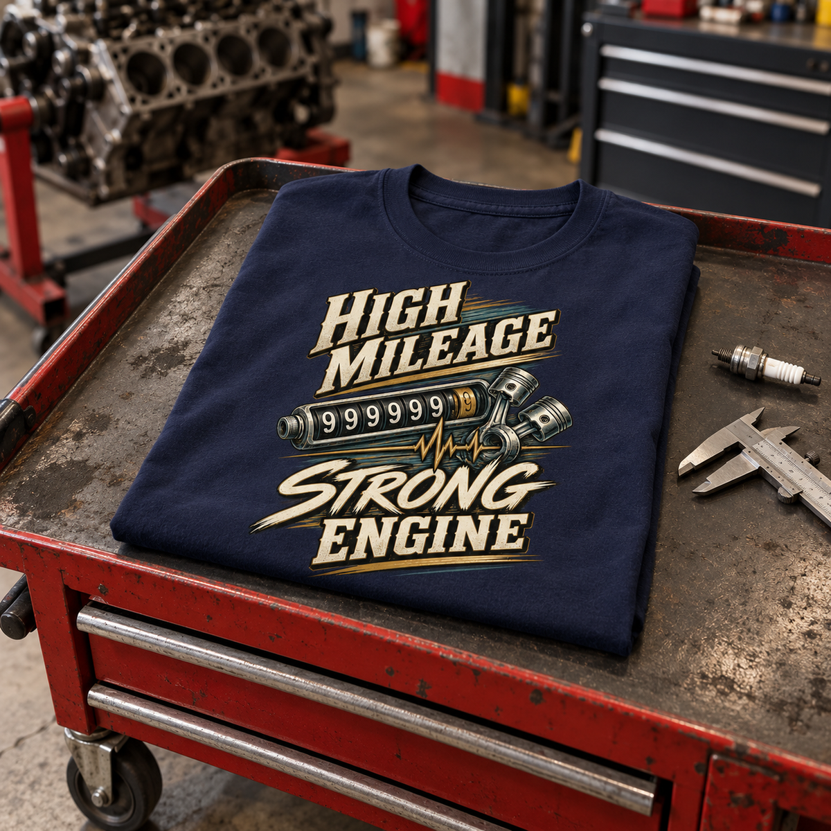 "High Mileage Strong Engine" Vintage T-Shirt