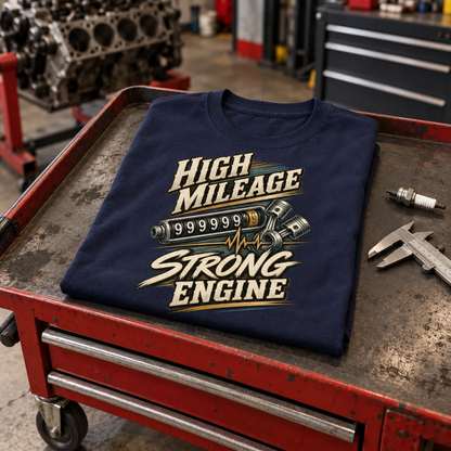 "High Mileage Strong Engine" Vintage T-Shirt
