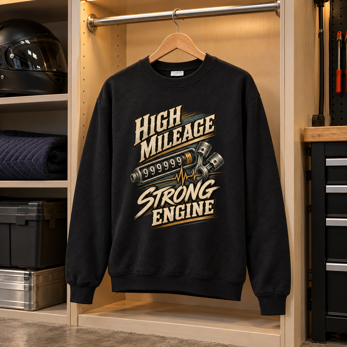 "High Mileage Strong Engine" Vintage Sweatshirt