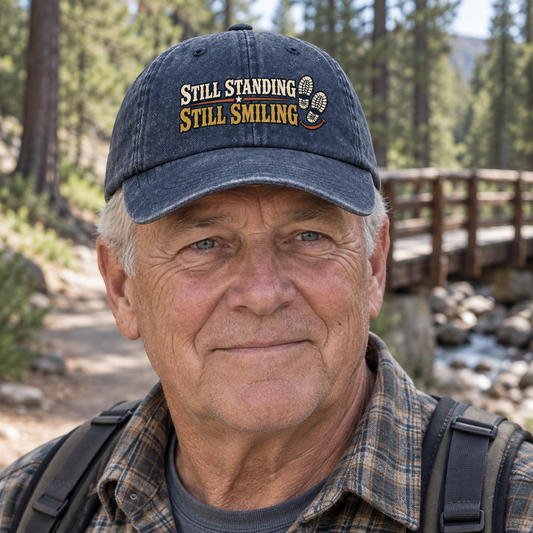 "Still Standing. Still Smiling" Vintage Washed Cap