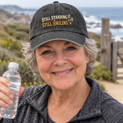"Still Standing. Still Smiling" Vintage Washed Cap
