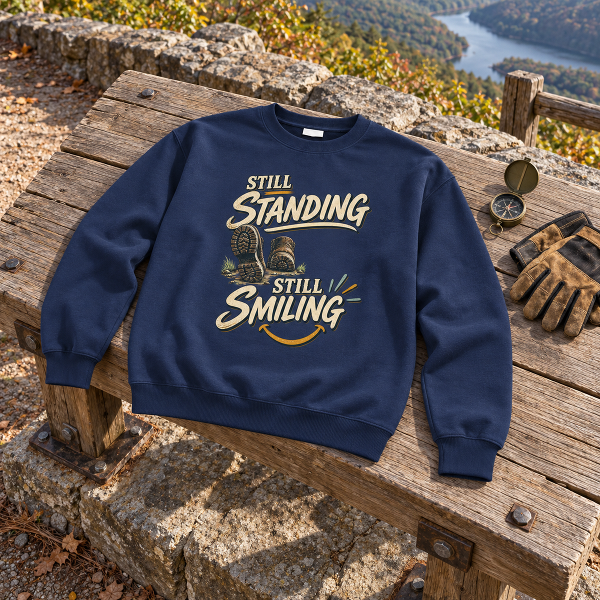 "Still Standing. Still Smiling" Vintage Sweatshirt