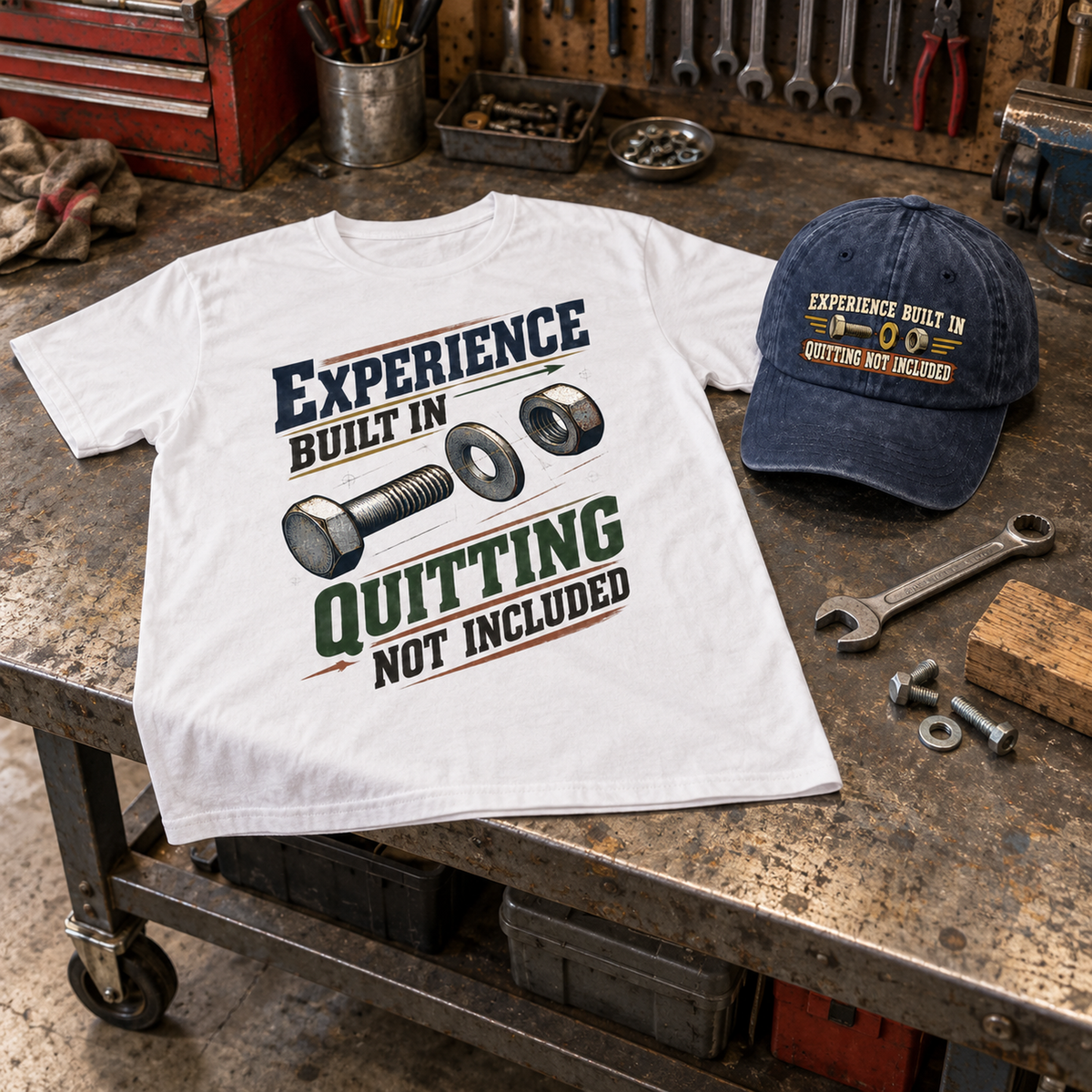 "Experience Built In. Quitting Not Included" Vintage Washed Cap