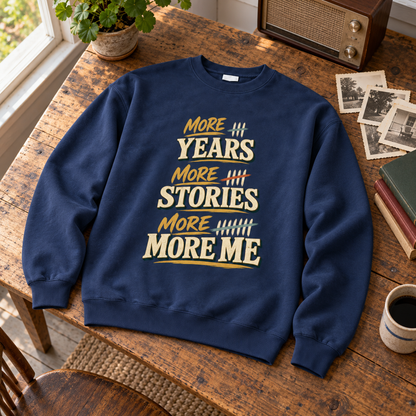 "More Years. More Stories. More Me" Vintage Sweatshirt