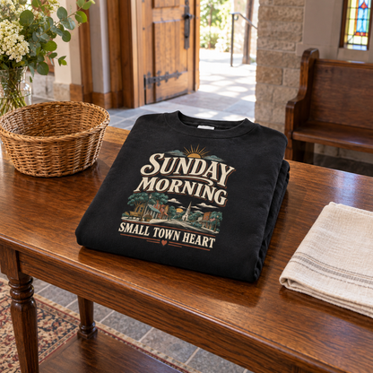 "Sunday Morning. Small Town Heart" Vintage Sweatshirt