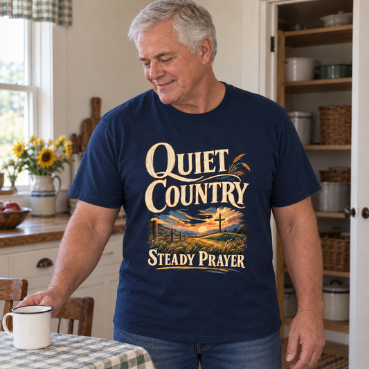 "Quiet Country. Steady Prayer" Vintage T-Shirt