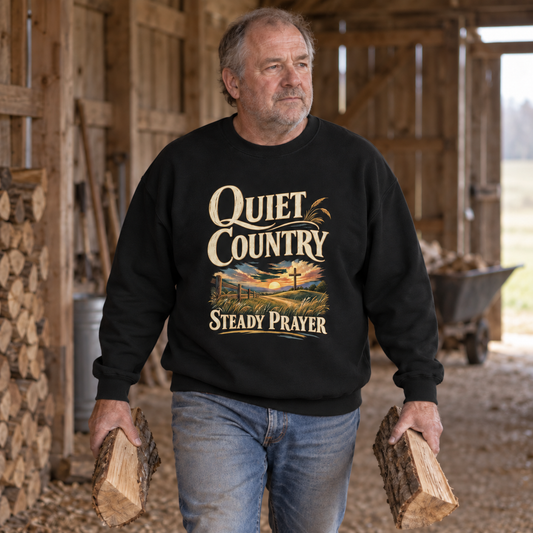 "Quiet Country. Steady Prayer" Vintage Sweatshirt