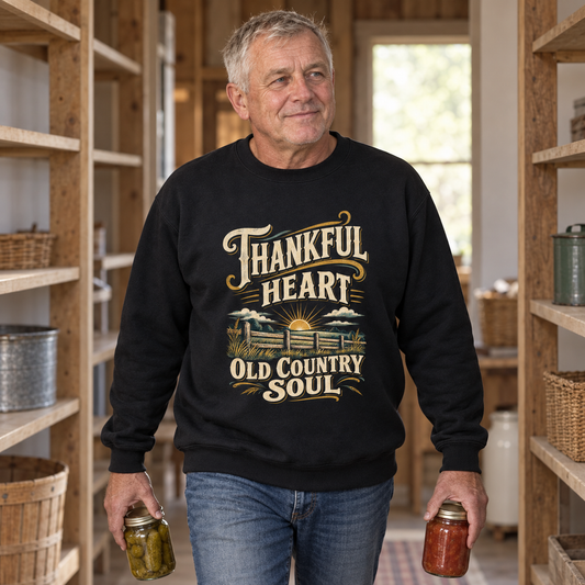"Thankful Heart. Old Country Soul" Vintage Sweatshirt