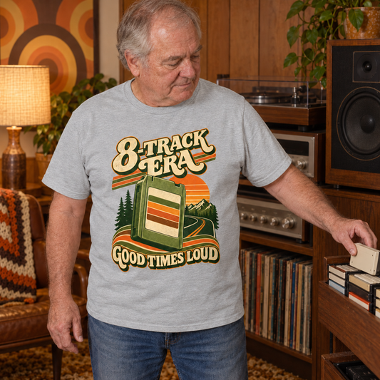 "8-Track Era Good Times Loud" Vintage T-Shirt