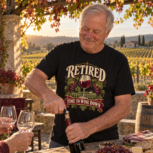 "Retired Time To Wine Down" Vintage T-Shirt