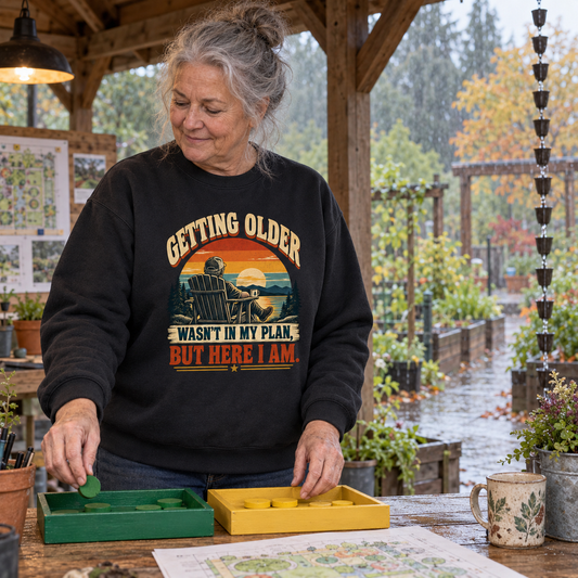 "Getting Older Wasn't In My Plan, But Here I Am." Vintage Sweatshirt