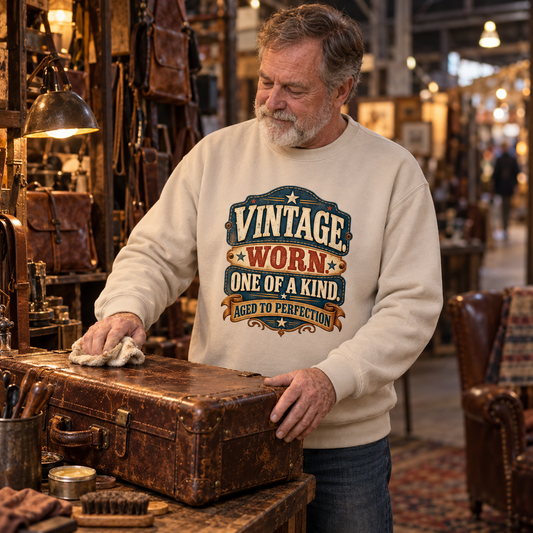 "Vintage. Worn. One Of A Kind. Aged To Perfection" Vintage Sweatshirt